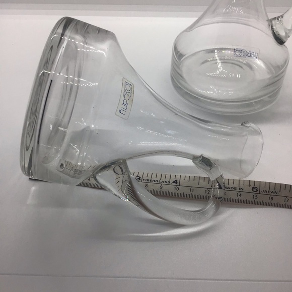 Vintage Handmade Clear Glass Oil And Vinegar Decanter Toscany Romania Cruet Set - Picture 6 of 6